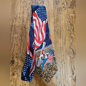STEVEN HARRIS patriotic American Flag Fireman 911 Tie